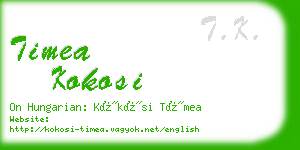 timea kokosi business card